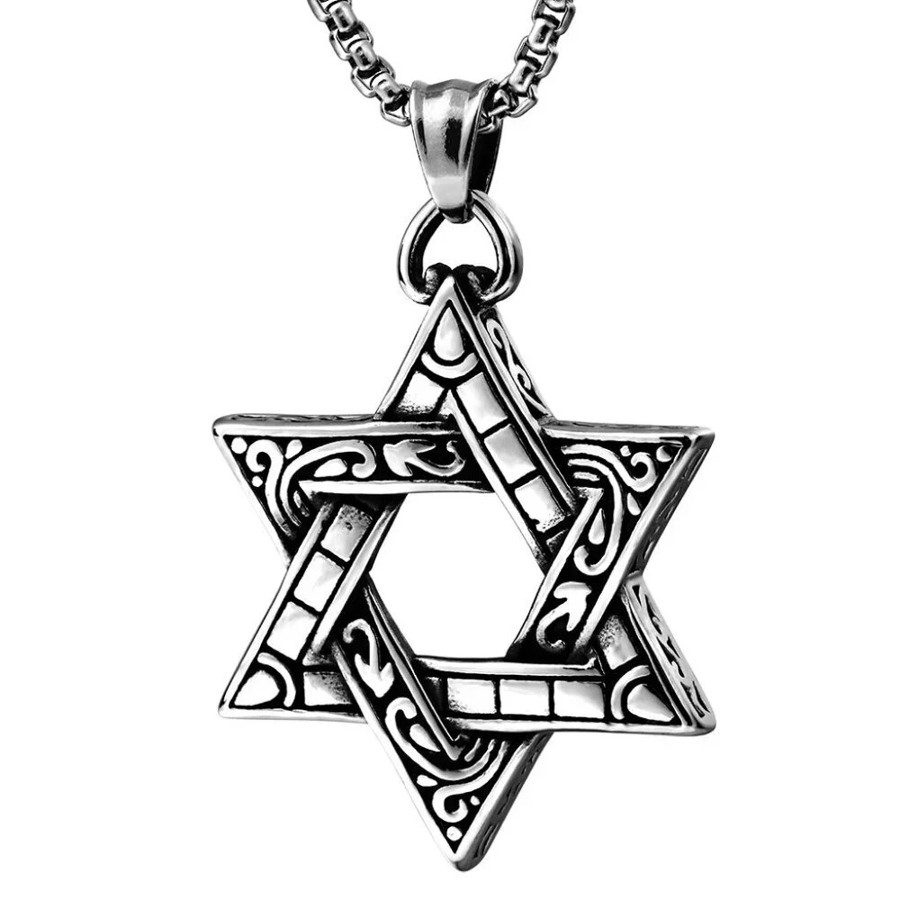 Hollow Retro Trendy Star Necklace for Men, BL55590002